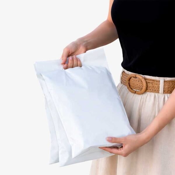 Bolsas Plásticas para Comercio Blancas tipo Boutique