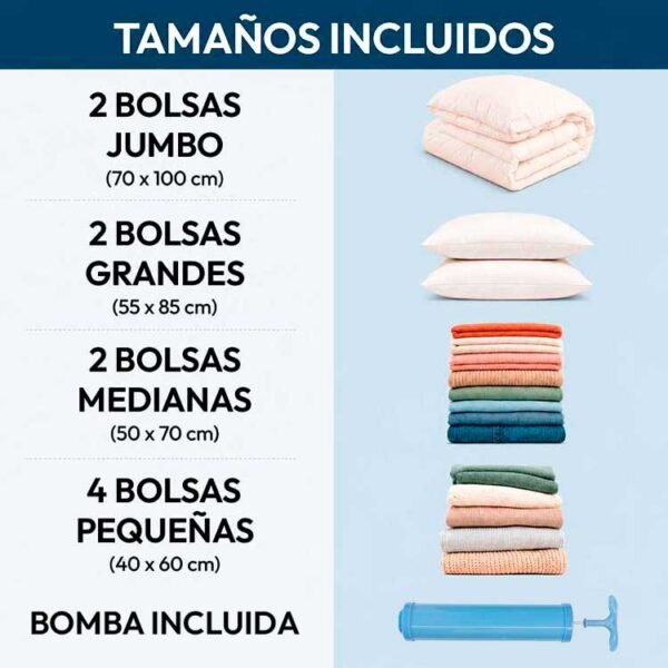 VROP_5- Bolsas de Empaque al Vacío para Ropa + Bomba Manual